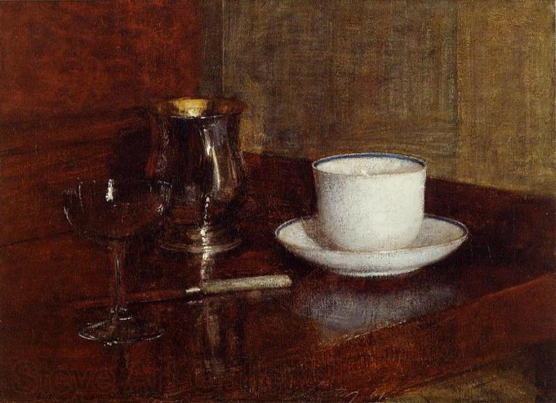 Henri Fantin-Latour Still Life Glass, Silver Goblet and Cup of Champagne France oil painting art